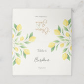 Placement Carte de table de mariage avec citron et verdure a (Extérieur déplié)