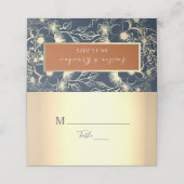 Placement Carte de table de mariage bleu marine (Extérieur déplié)