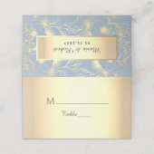 Placement Carte de table de mariage bleu poussiéreux (Extérieur déplié)