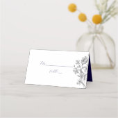 Placement Carte de table de mariage bleu royal (Devant)