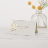 Placement Carte de table de mariage bohème automnal à fleurs (Dos)