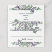 Placement Carte de table de mariage botanique à la lavande e (Extérieur déplié)