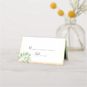 Placement Carte de table de mariage botanique à l'aquarelle (Devant)