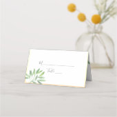 Placement Carte de table de mariage botanique vert sauge (Devant)