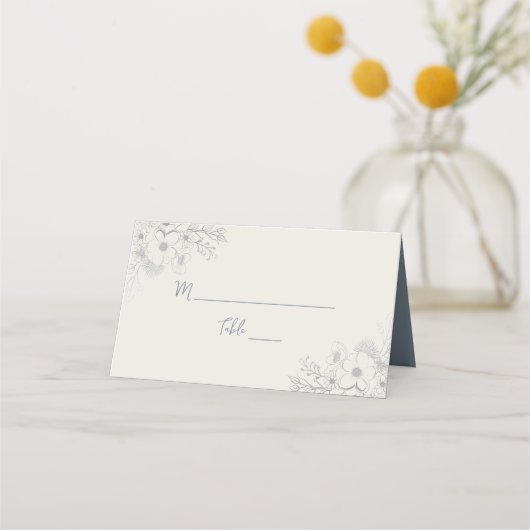 Placement Carte de table de mariage botanique vintage (Devant)