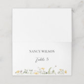 Placement Carte de table de mariage champêtre jaune (Extérieur déplié)