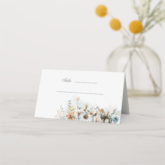 Placement Carte de Table de Mariage Citrouille Blanche avec (Devant)