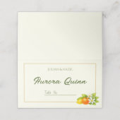 Placement Carte de table de mariage Citrus Garden Orange & L (Extérieur déplié)