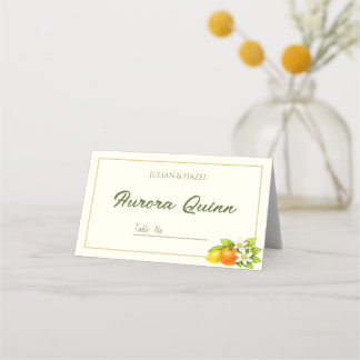 Placement Carte de table de mariage Citrus Garden Orange & L