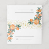 Placement Carte de table de mariage Citrus Oranges (Extérieur déplié)