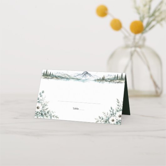Placement Carte de Table de Mariage de Forêt de Lac de Monta (Devant)