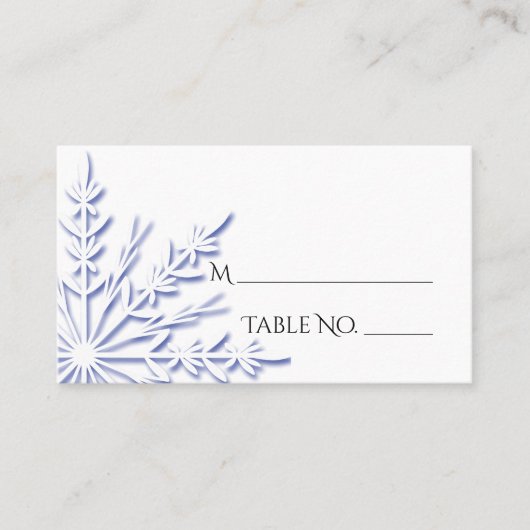 Placement Carte de table de mariage d'hiver blanche avec flo (Devant)