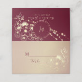 Placement Carte de table de mariage élégante avec monogramme (Extérieur déplié)