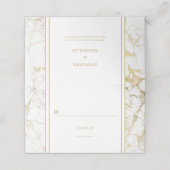 Placement Carte de table de mariage élégante en marbre blanc (Extérieur déplié)