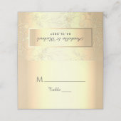 Placement Carte de table de mariage élégante en or (Extérieur déplié)
