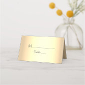Placement Carte de table de mariage élégante en or (Devant)