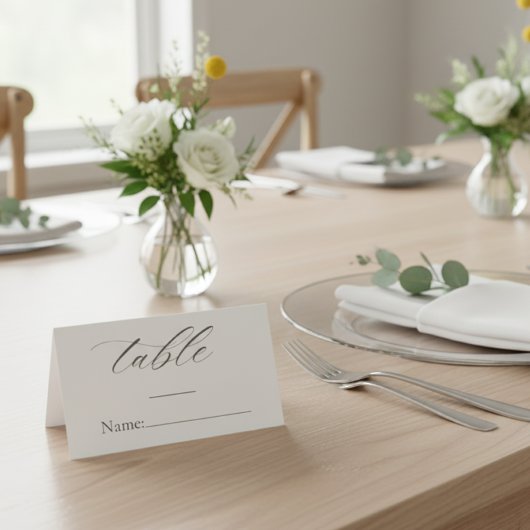 Placement Carte de table de mariage élégante et minimaliste