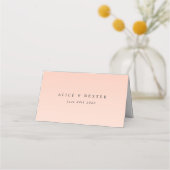 Placement Carte de table de mariage élégante et simple rose (Dos)