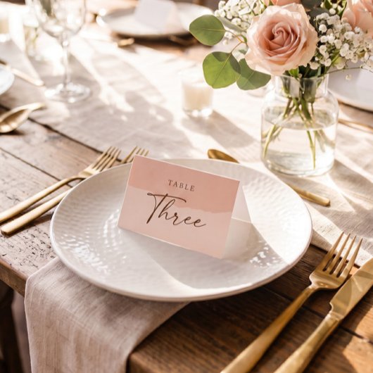 Placement Carte de table de mariage élégante et simple rose