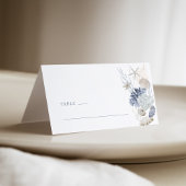 Placement Carte de table de mariage en coquille côtière bleu