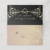 Placement Carte de table de mariage en or noir (Extérieur déplié)