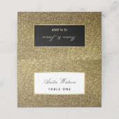 Placement Carte de table de mariage en or noir (Extérieur déplié)