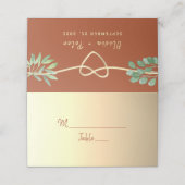 Placement Carte de table de mariage en terre cuite (Extérieur déplié)