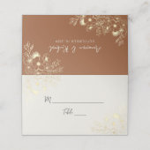 Placement Carte de table de mariage en terre cuite Boho (Extérieur déplié)
