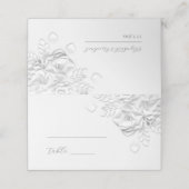 Placement Carte de table de mariage Fleurs 3D blanches (Extérieur déplié)
