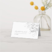 Placement Carte de table de mariage Fleurs 3D blanches (Dos)