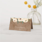 Placement Carte de table de mariage Floral Beige Marron (Dos)