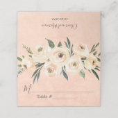 Placement Carte de table de mariage Floral Beige Rose (Extérieur déplié)