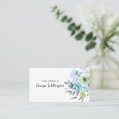 Placement Carte de table de mariage floral bleu clair jaune  (Debout devant)