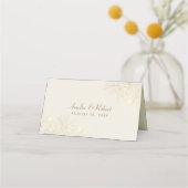 Placement Carte de table de mariage floral or ivori (Dos)