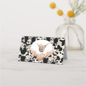 Placement Carte de table de mariage floral rose (Dos)