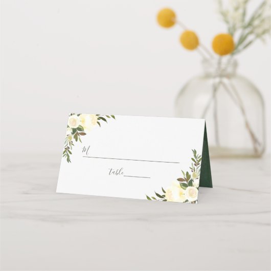 Placement Carte de table de mariage florale à feuillage d'iv (Devant)