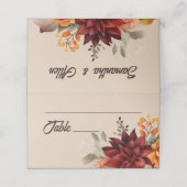 Placement Carte de table de mariage florale automnale en ter (Extérieur déplié)