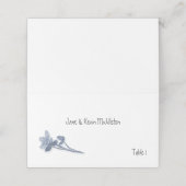 Placement Carte de table de mariage florale bleu doux (Extérieur déplié)