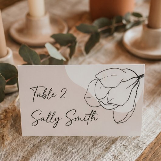 Placement Carte de Table de Mariage Florale Bohème Moderne