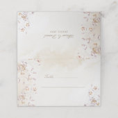 Placement Carte de table de mariage florale boho (Extérieur déplié)