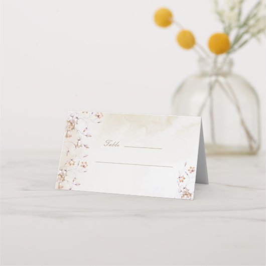 Placement Carte de table de mariage florale boho (Devant)