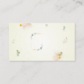Placement Carte de table de mariage florale jaune et rose (Dos)