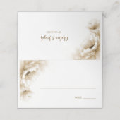Placement Carte de table de mariage florale neutre rustique (Extérieur déplié)