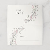 Placement Carte de table de mariage florale pastel (Extérieur déplié)