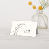 Placement Carte de table de mariage florale pastel (Dos)
