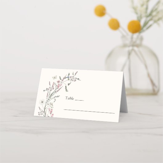 Placement Carte de table de mariage florale pastel (Devant)