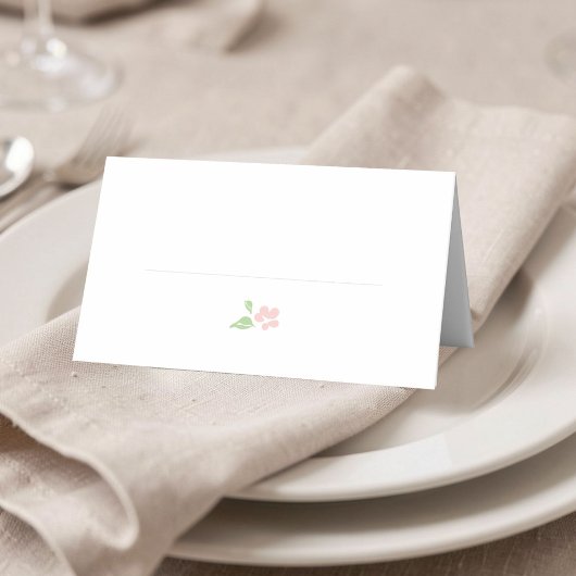 Placement Carte de table de mariage florale simple | Blanc