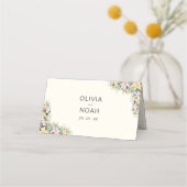 Placement Carte de table de mariage florale - style boho (Dos)