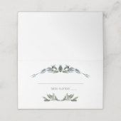 Placement Carte de table de mariage florale vert argenté de  (Extérieur déplié)