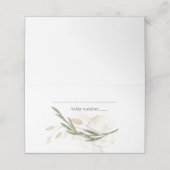 Placement Carte de table de mariage florale vert sauge doré (Extérieur déplié)